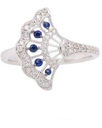 Diana M. Jewels - Fine Jewelry 14k 0.32 Ct. Tw. Diamond & Sapphire Half-eternity Ring - Lyst