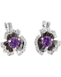 Gemstones - 0.54 Ct. Tw. Diamond & Amethyst Earrings - Lyst