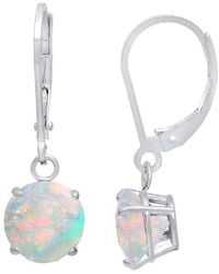 MaxColor - Silver 1.00 Ct. Tw. Lab-grown Opal Dangle Earrings - Lyst