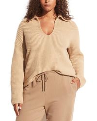 Vince - Plus V-Neck Collared Wool & Cashmere-Blend Pullover - Lyst