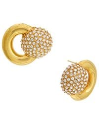 Oscar de la Renta - Round Rhinestone Stud Earrings - Lyst