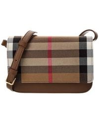 Burberry - Check Canvas & Leather Crossbody - Lyst