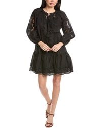 Stellah - Greta Eyelet Trimmed Mini Dress - Lyst