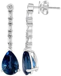 Effy Fine Jewelry - 14K 5.70 Ct. Tw. Diamond & London Topaz Earrings - Lyst