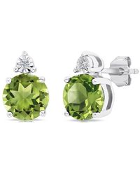 MaxColor - 2.20 Ct. Tw. Peridot Stud Earrings - Lyst