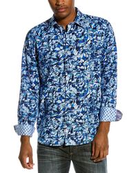 Mens Shirts Robert Graham Shirts Save 1% Robert Graham Cotton Woven Shirt in Blue for Men 