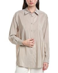 Lafayette 148 New York - Boyfriend Oversized Silk Shirt - Lyst