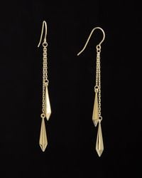 Italian Gold - 14k Double Dagger Drop Earrings - Lyst