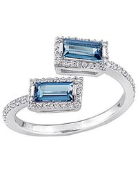 Rina Limor - 14k 1.12 Ct. Tw. Diamond & London Blue Topaz Ring - Lyst