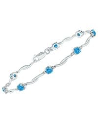 Gemstones - 1.52 Ct. Tw. Diamond & Topaz Bracelet - Lyst