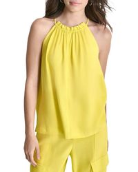 DKNY - Halter Crinkle Blouse - Lyst