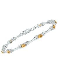 Gemstones - 1.86 Ct. Tw. Diamond & Citrine Bracelet - Lyst
