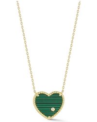 Glaze Jewelry - 14K Over Malachite Cz Necklace - Lyst