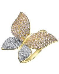 Genevive Jewelry - 14k Plated Cz Butterfly Ring - Lyst