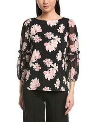 Anne Klein - Ruffle Puff Sleeve Top - Lyst