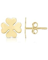 Italian Gold - 14k Clover Studs - Lyst