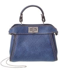 Fendi - Nano Peekaboo Leather Clutch - Lyst