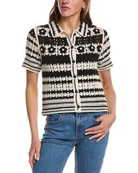 Design History - Crochet Button Down Top - Lyst
