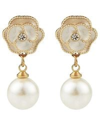 Liv Oliver - 18k Plated Drop Earrings - Lyst