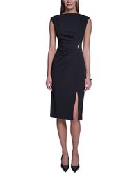 Halston - Sleeveless Bodycon Midi Dress With Hardware - Lyst