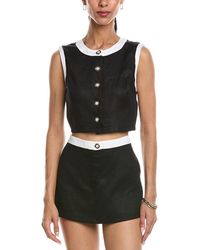 REVERIEE - Linen Halter Neck Top - Lyst