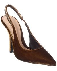 Gucci - Signoria 100 Velvet Slingback Pump - Lyst