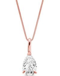 Amairah - 14K 4.00 Ct. Tw. Lab-Grown Diamond Solitaire Pendant Necklace - Lyst