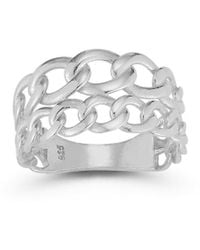 Chloe and Madison - Silver Double Curb Stack Ring - Lyst