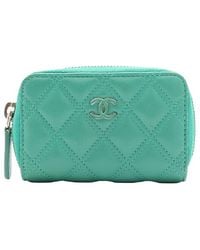 CHANEL - Lambskin Matelasse Coco Mark Zip Coin Case (Authentic Pre-Loved) - Lyst