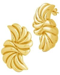 Sterling Forever - 14K Plated Twisted Croissant Studs - Lyst