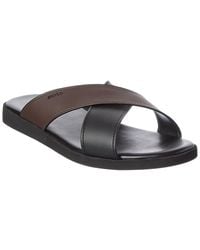 BOSS - Boss Darrel Leather Slide - Lyst