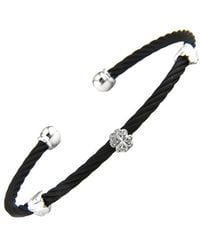 Diamond Select Cuts - Clover 14K & Stainless Steel 0.01 Ct. Tw. Diamond Bangle Bracelet - Lyst