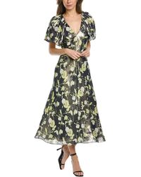 Tanya Taylor Evette Linen & Silk-blend Dress - Green