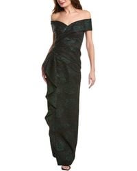 Teri Jon - Metallic Jacquard Gown - Lyst