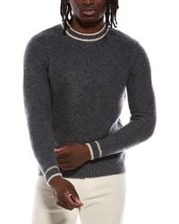 Autumn Cashmere - Purl Crewneck Striped Trims Wool & Cashmere-Blend Sweater - Lyst