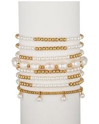 Eye Candy LA - Pearl Katrina 8Pc Beaded Ball Bracelet Set - Lyst