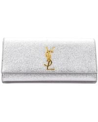 Saint Laurent - Metallic Calfskin Classic Monogram Clutch Long (Authentic Pre-Loved) - Lyst