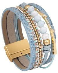 Saachi - Arrow Charm Leather Bracelet - Lyst