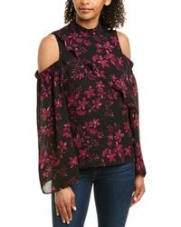 parker cold shoulder ruffle blouse