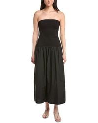 Rag & Bone - Irina Mixed Media Strapless Midi Dress - Lyst