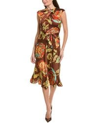 Tahari - Sleeveless Midi Dress - Lyst