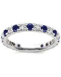 Lab Grown Gemstones - 14K 1.75 Ct. Tw. Lab-Grown Diamond & Lab-Grown Sapphire Eternity Ring - Lyst