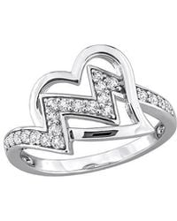 Rina Limor - 0.42 Ct. Tw. Created Sapphire Heart Zigzag Ring - Lyst