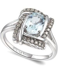 Le Vian - 14K 1.15 Ct. Tw. Diamond & Aquamarine Cocktail Ring - Lyst