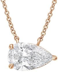 Diana M. Jewels - Diana M. 14K Rose 6.00 Ct. Tw. Lab-Grown Diamond Solitaire Pendant - Lyst