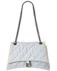 Balenciaga - Crush Medium Denim Shoulder Bag - Lyst