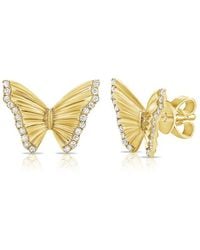 Sabrina Designs - 14k 0.12 Ct. Tw. Diamond Butterfly Earrings - Lyst