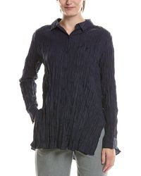 Eileen Fisher - Classic Silk Pleat Shirt - Lyst