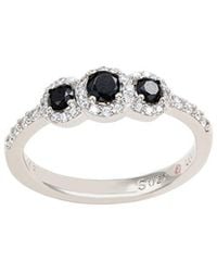 Suzy Levian CZ Jewelry - Suzy Levian Cz 3-Stone Petite Ring - Lyst