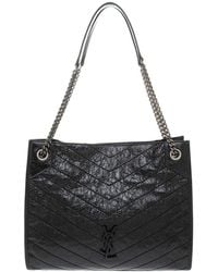 Saint Laurent - Niki Medium Leather Tote - Lyst
